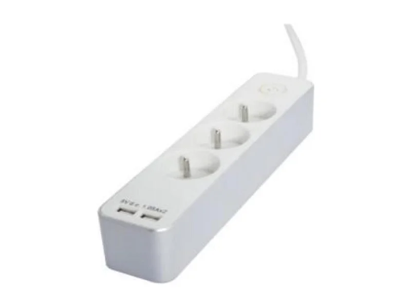 Bloc multiprise 3 x 16A + 2 USB 1,5m 3G1,5mm² - Chacon