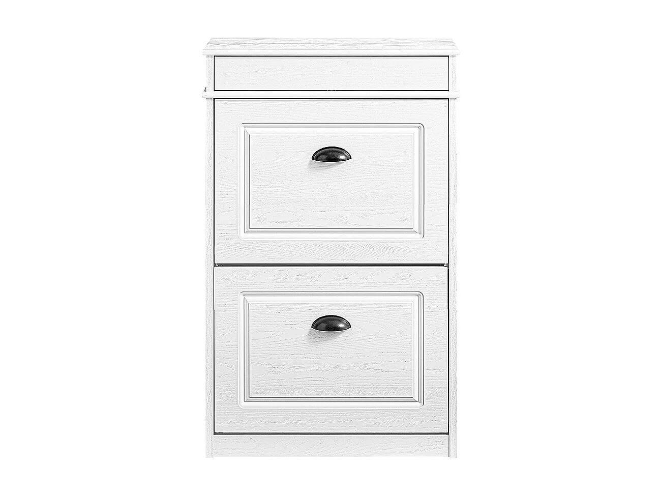 SoBuy Wąska szafka na buty oszczędzająca miejsce z 2 składanymi drzwiami nowoczesna biały efekt postarzanego drewna 54x24x82cm