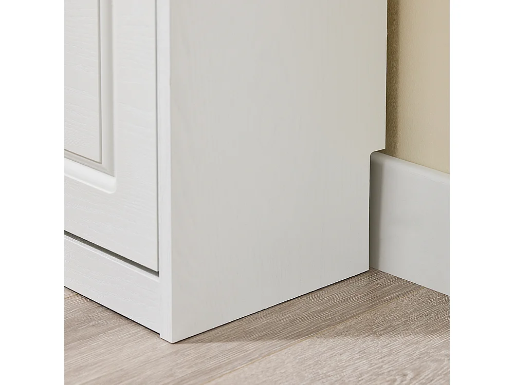 SoBuy Wąska szafka na buty oszczędzająca miejsce z 2 składanymi drzwiami nowoczesna biały efekt postarzanego drewna 54x24x82cm