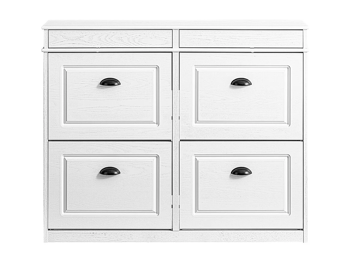 SoBuy Armoire à chaussures mince peu encombrante pour entrée couloir chambre effet bois vieilli blanc 103x23x82cm