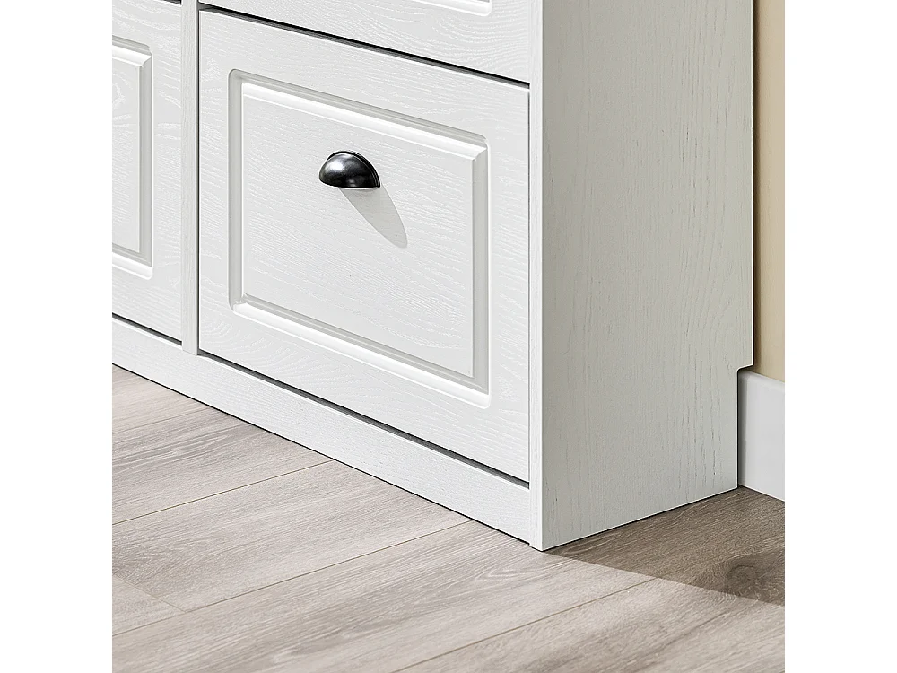 SoBuy Armoire à chaussures mince peu encombrante pour entrée couloir chambre effet bois vieilli blanc 103x23x82cm