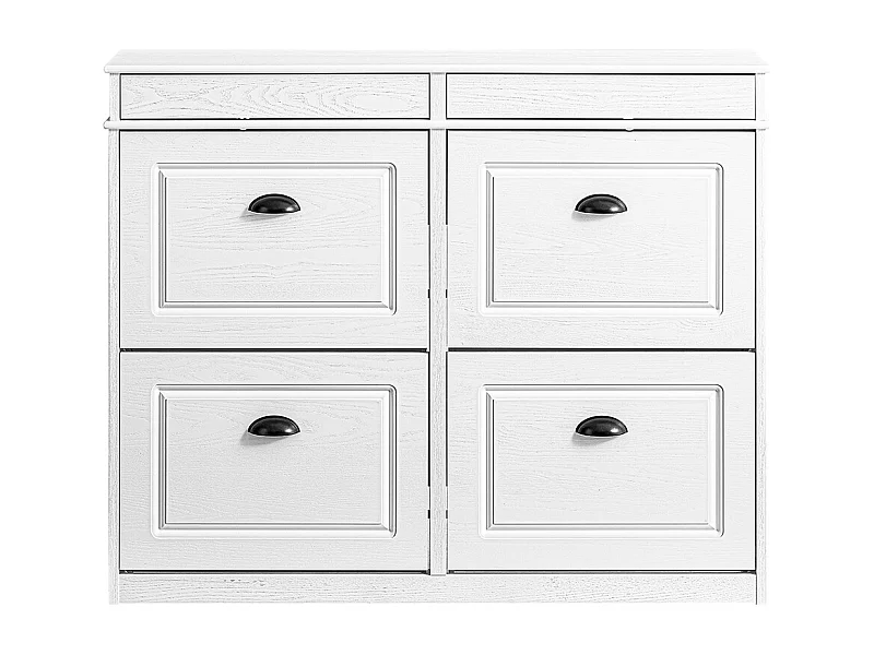 SoBuy Armoire à chaussures mince peu encombrante pour entrée couloir chambre effet bois vieilli blanc 103x23x82cm