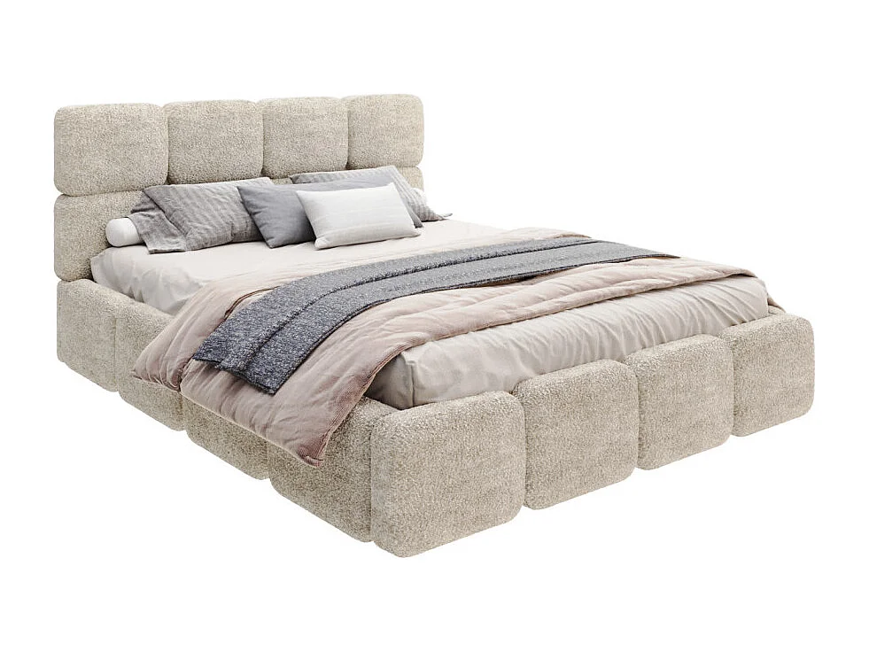 Lit coffre Delicato 160 x 200 cm avec sommier à lattes relevable Beige Foncé