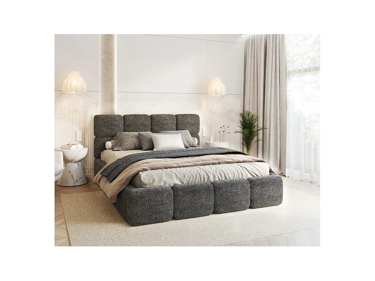 Lit coffre Delicato 140 x 190 cm avec sommier à lattes relevable Noir