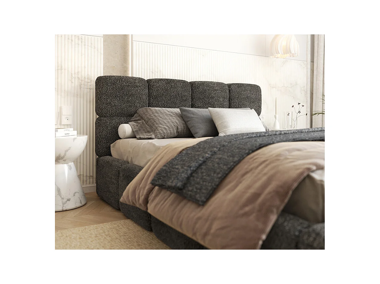 Lit coffre Delicato 140 x 190 cm avec sommier à lattes relevable Noir