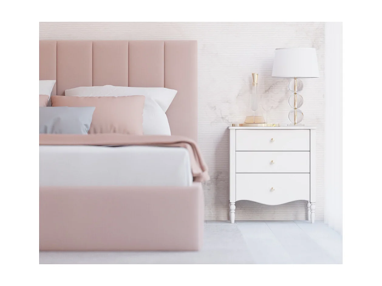 Lit coffre Lorado 140 x 200 cm avec sommier à lattes relevable Rose pâle