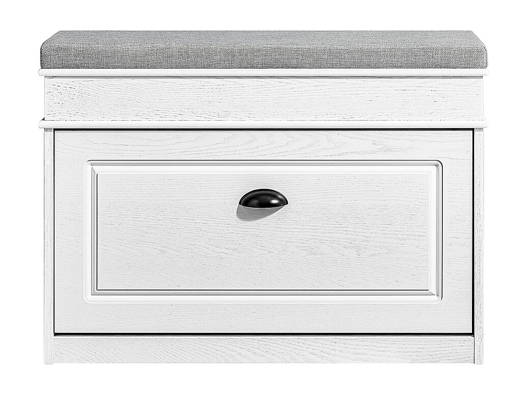 SoBuy Armario zapatero con banco de asiento para ahorrar espacio madera efecto envejecida blanco 75x24x51cm