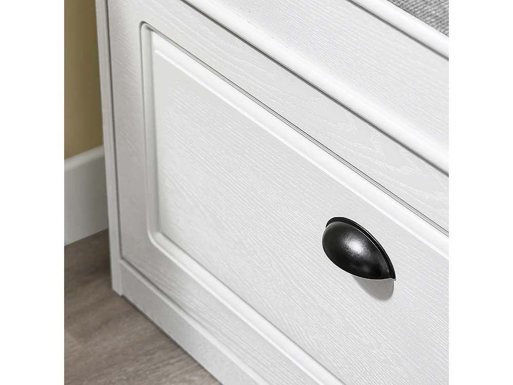 SoBuy Armario zapatero con banco de asiento para ahorrar espacio madera efecto envejecida blanco 75x24x51cm