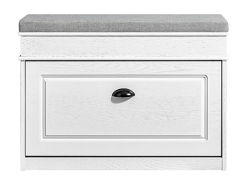 SoBuy Armario zapatero con banco de asiento para ahorrar espacio madera efecto envejecida blanco 75x24x51cm