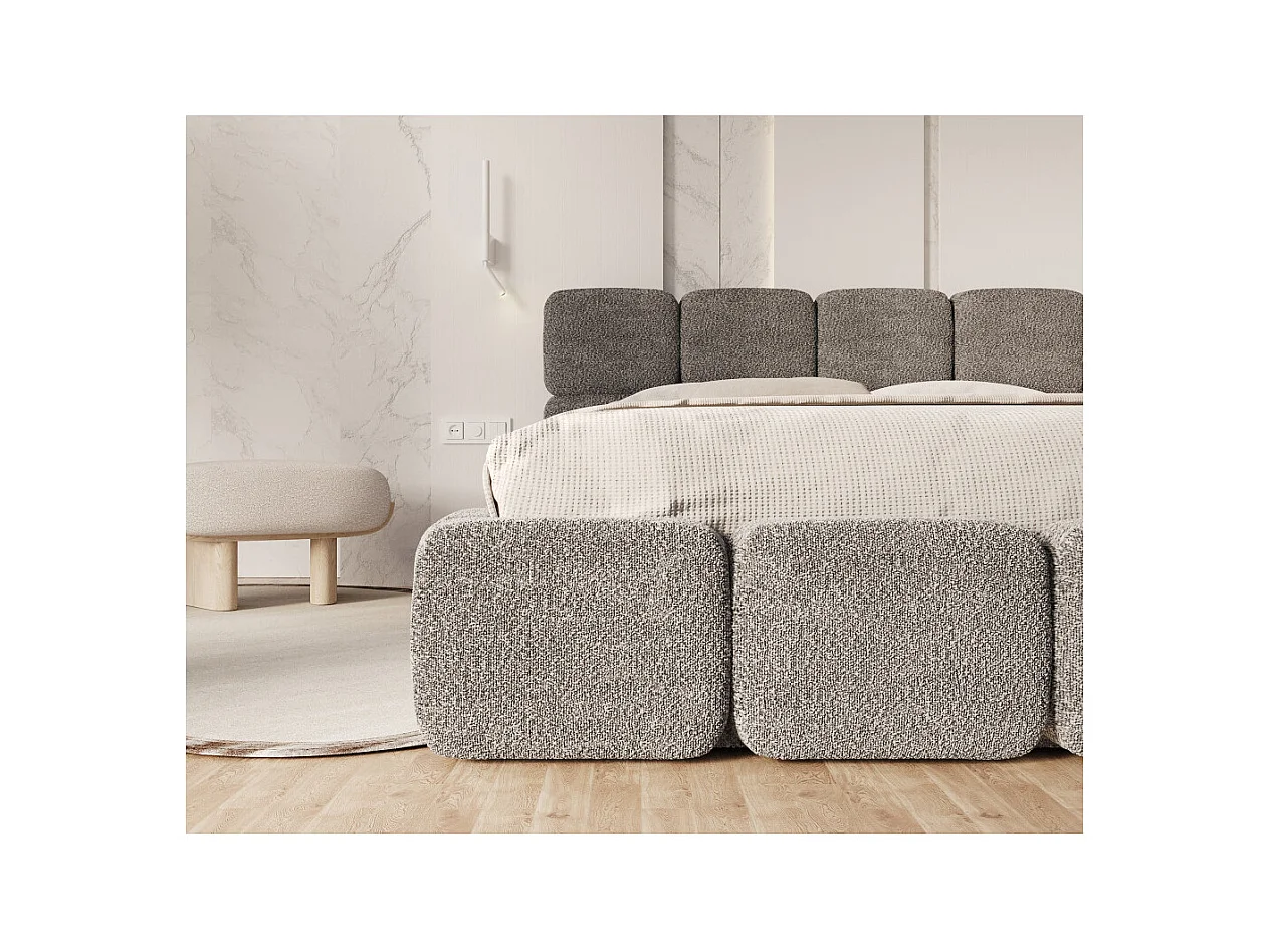 Lit coffre Delicato 140 x 190 cm avec sommier à lattes relevable Gris Foncé