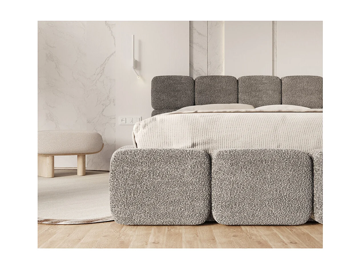 Lit coffre Delicato 140 x 190 cm avec sommier à lattes relevable Gris Foncé