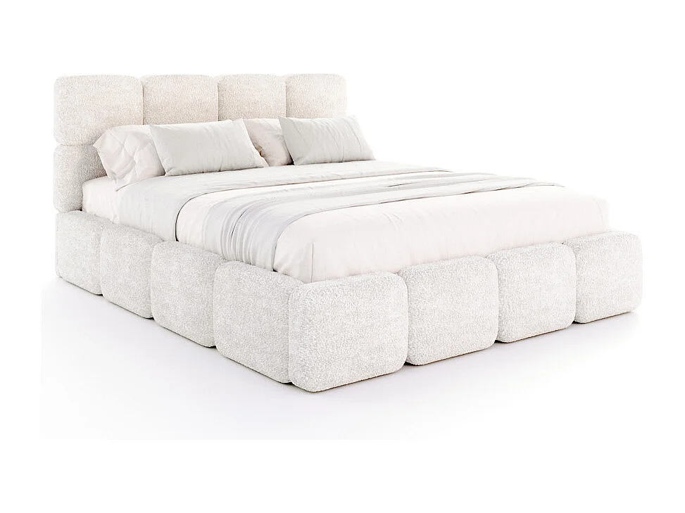 Lit coffre Delicato 180 x 200 cm avec sommier à lattes relevable Blanc