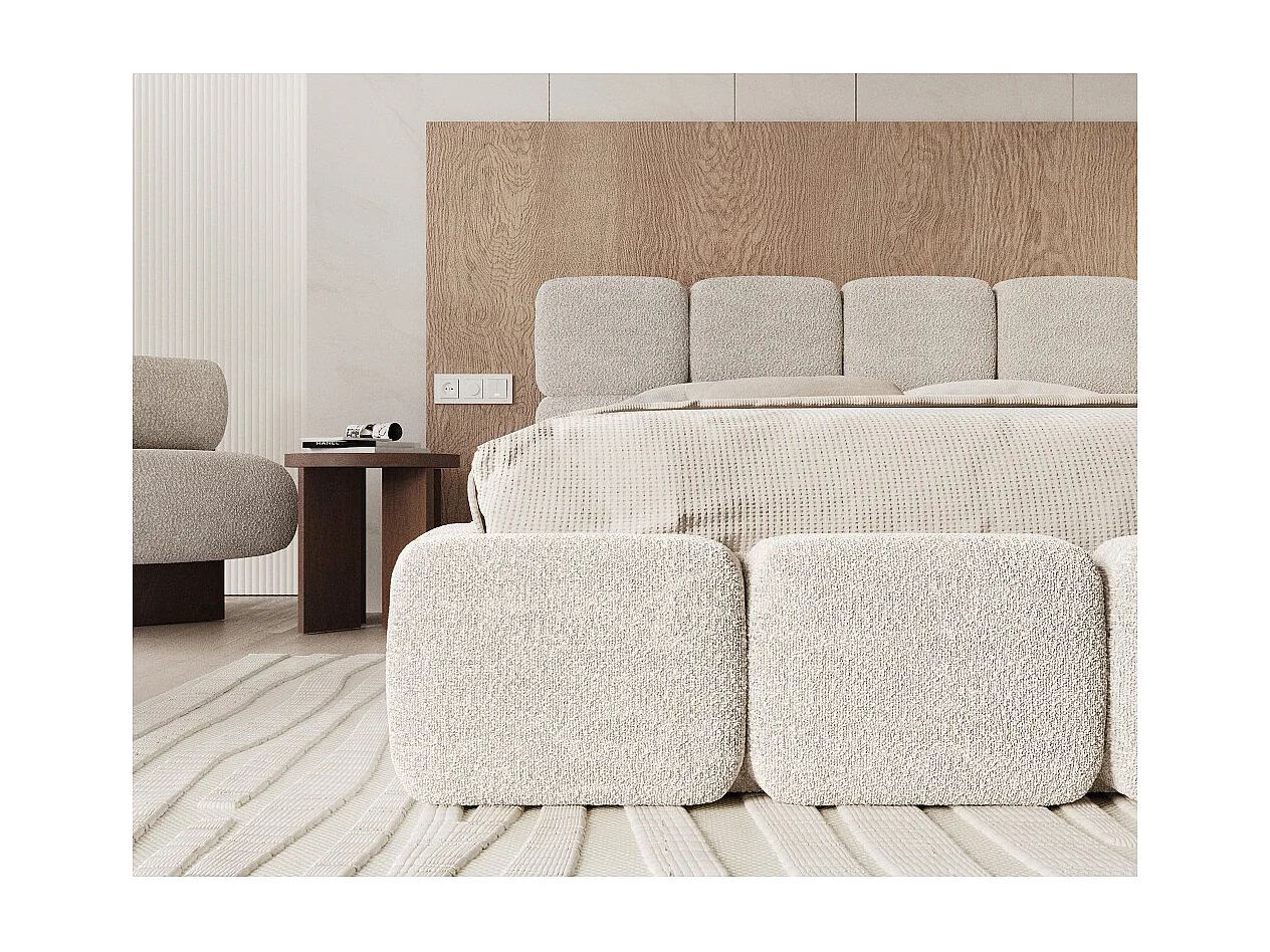 Lit coffre Delicato 180 x 200 cm avec sommier à lattes relevable Blanc