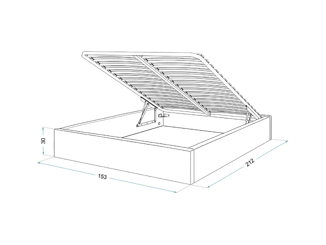 Lit coffre Orlane 140 x 200 cm avec sommier à lattes relevable Beige Foncé