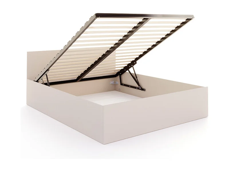 Lit coffre Paris 140 x 190 cm avec sommier à lattes relevable Cachemire