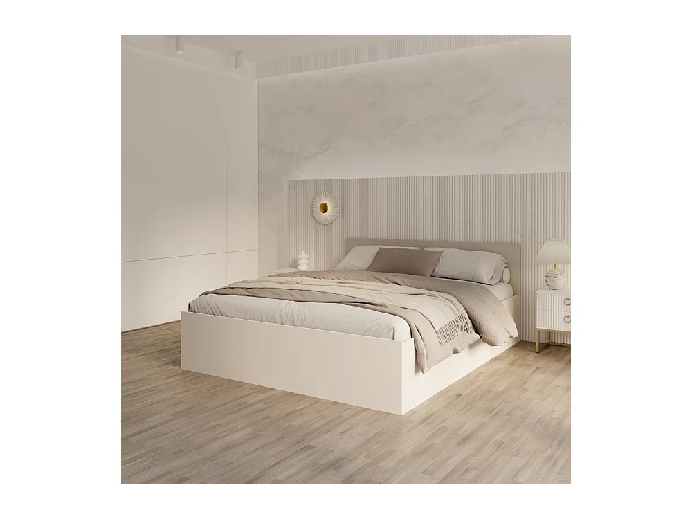 Lit coffre Paris 120 x 200 cm avec sommier à lattes relevable Cachemire
