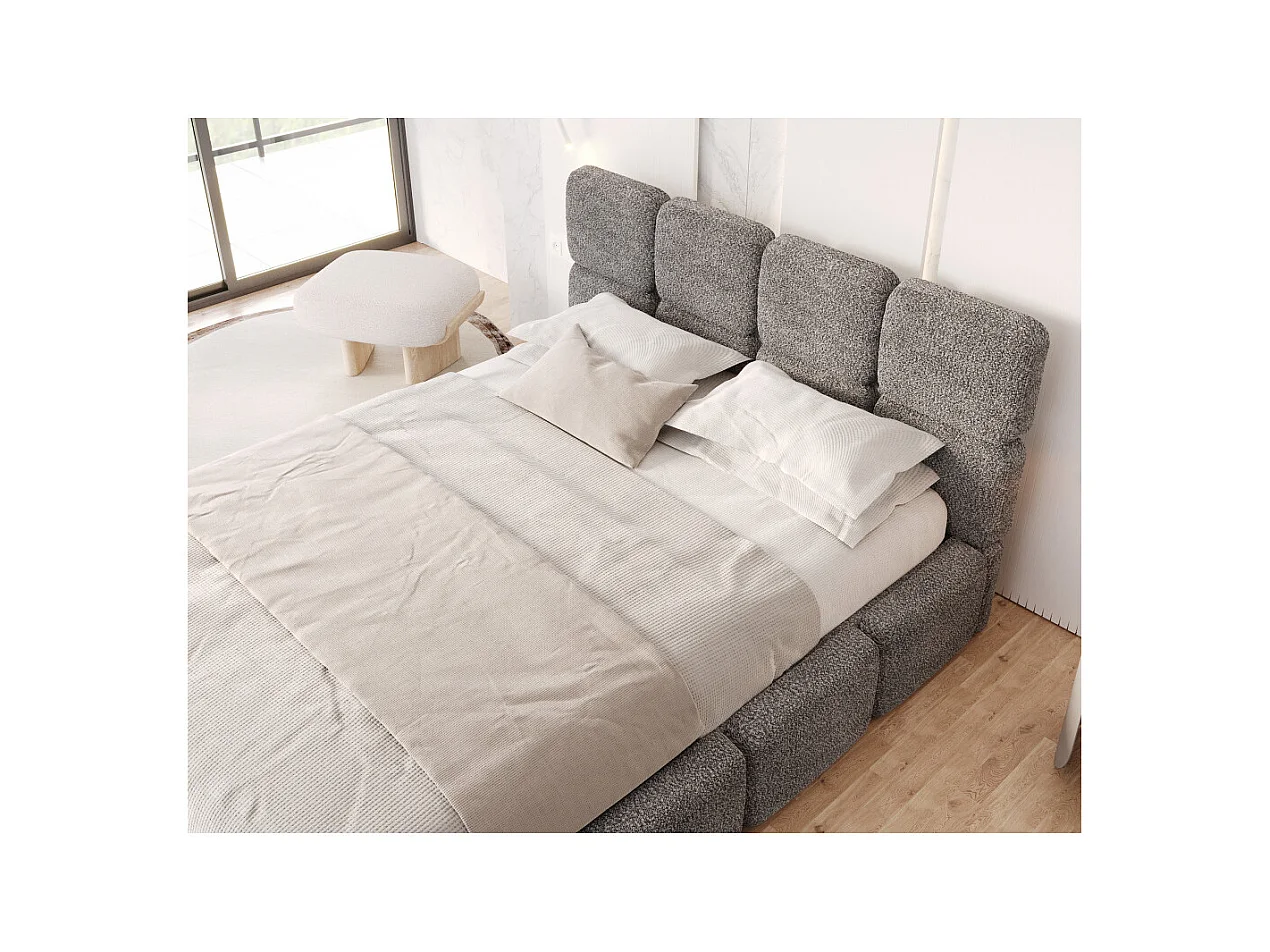 Lit coffre Delicato 160 x 200 cm avec sommier à lattes relevable Gris Foncé