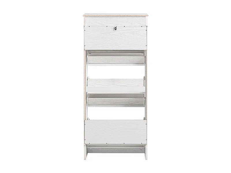 SoBuy Meuble à chaussures compact avec 3 portes pliantes moderne effet bois vieilli blanc 53x24x118cm