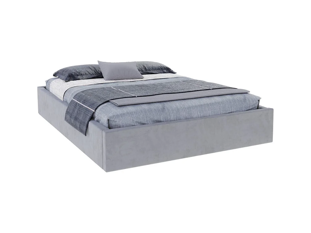 Lit coffre Orlane 180 x 200 cm avec sommier à lattes relevable Gris Clair