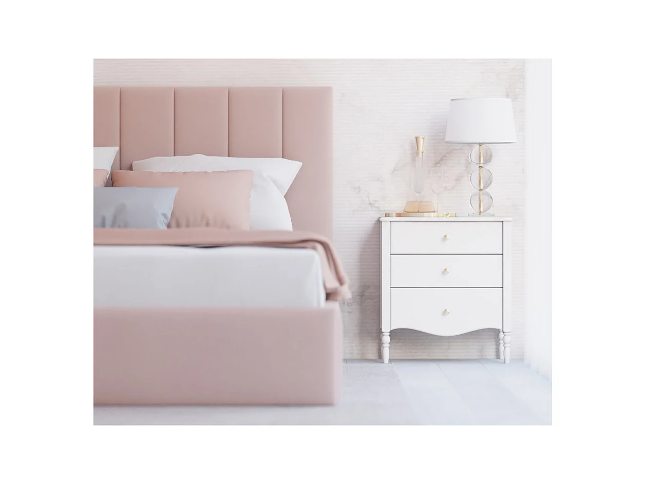 Lit coffre Lorado 140 x 190 cm avec sommier à lattes relevable Rose pâle