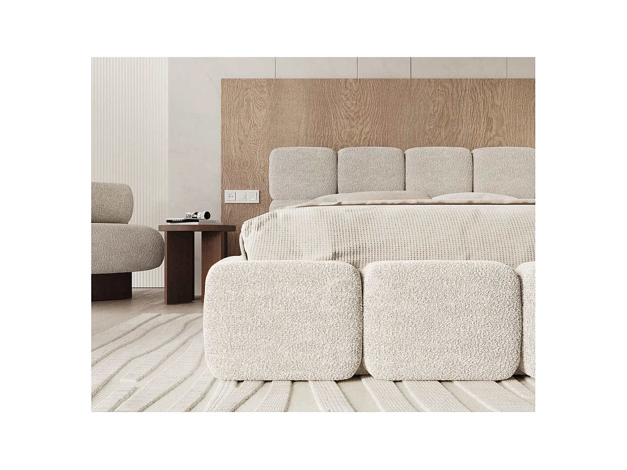 Lit coffre Delicato 160 x 200 cm avec sommier à lattes relevable Blanc