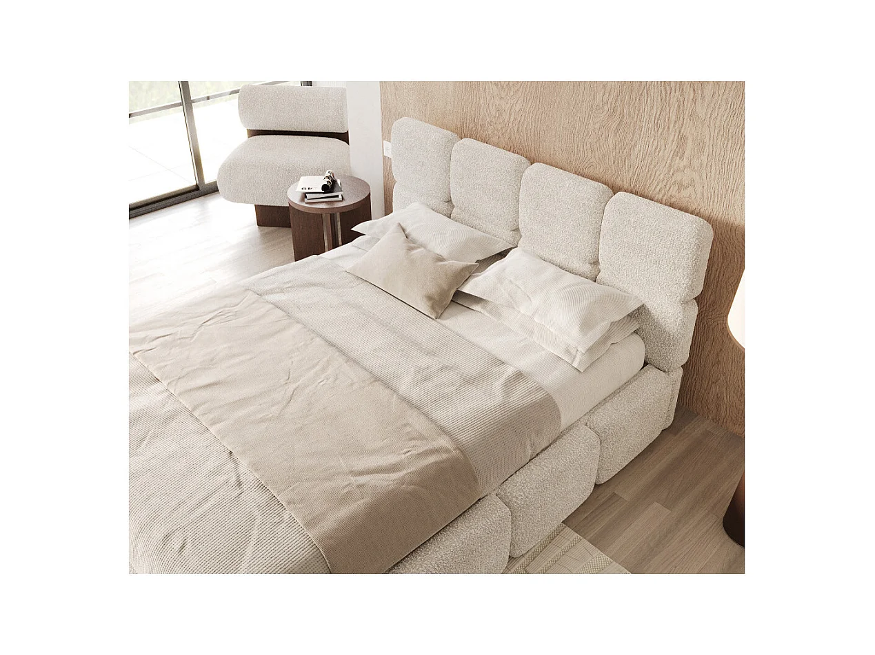 Lit coffre Delicato 160 x 200 cm avec sommier à lattes relevable Blanc