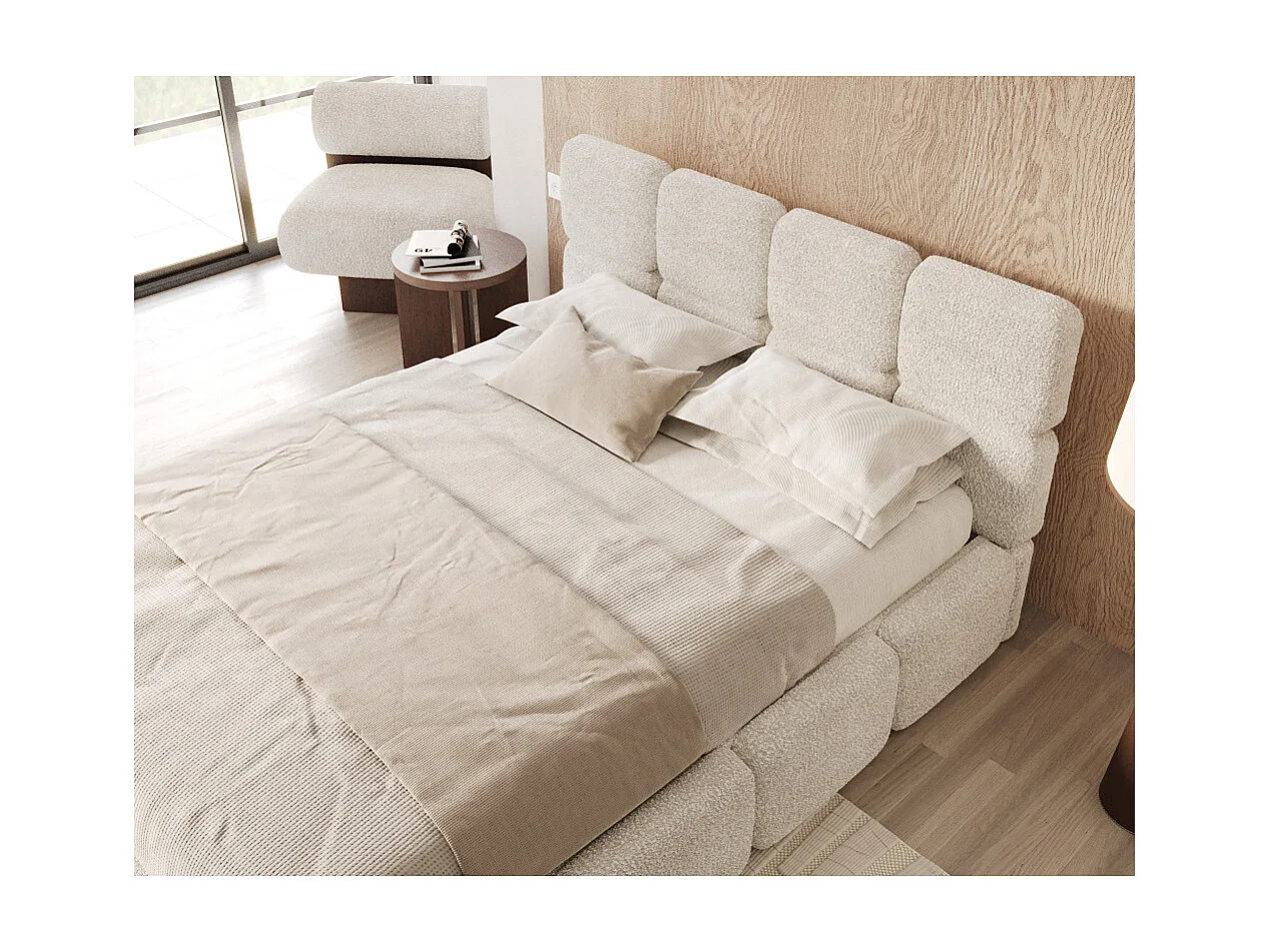 Lit coffre Delicato 160 x 200 cm avec sommier à lattes relevable Blanc