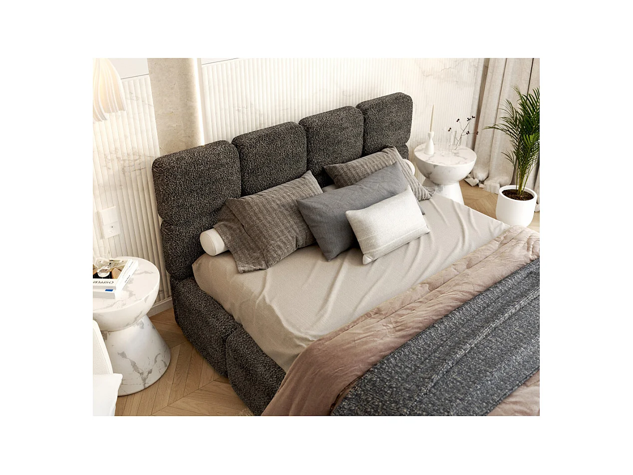 Lit coffre Delicato 180 x 200 cm avec sommier à lattes relevable Noir