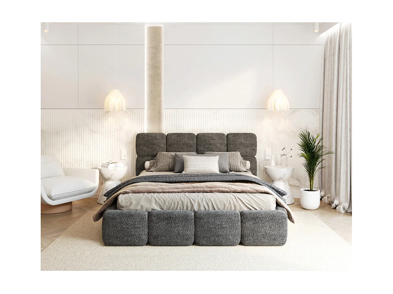 Lit coffre Delicato 180 x 200 cm avec sommier à lattes relevable Noir