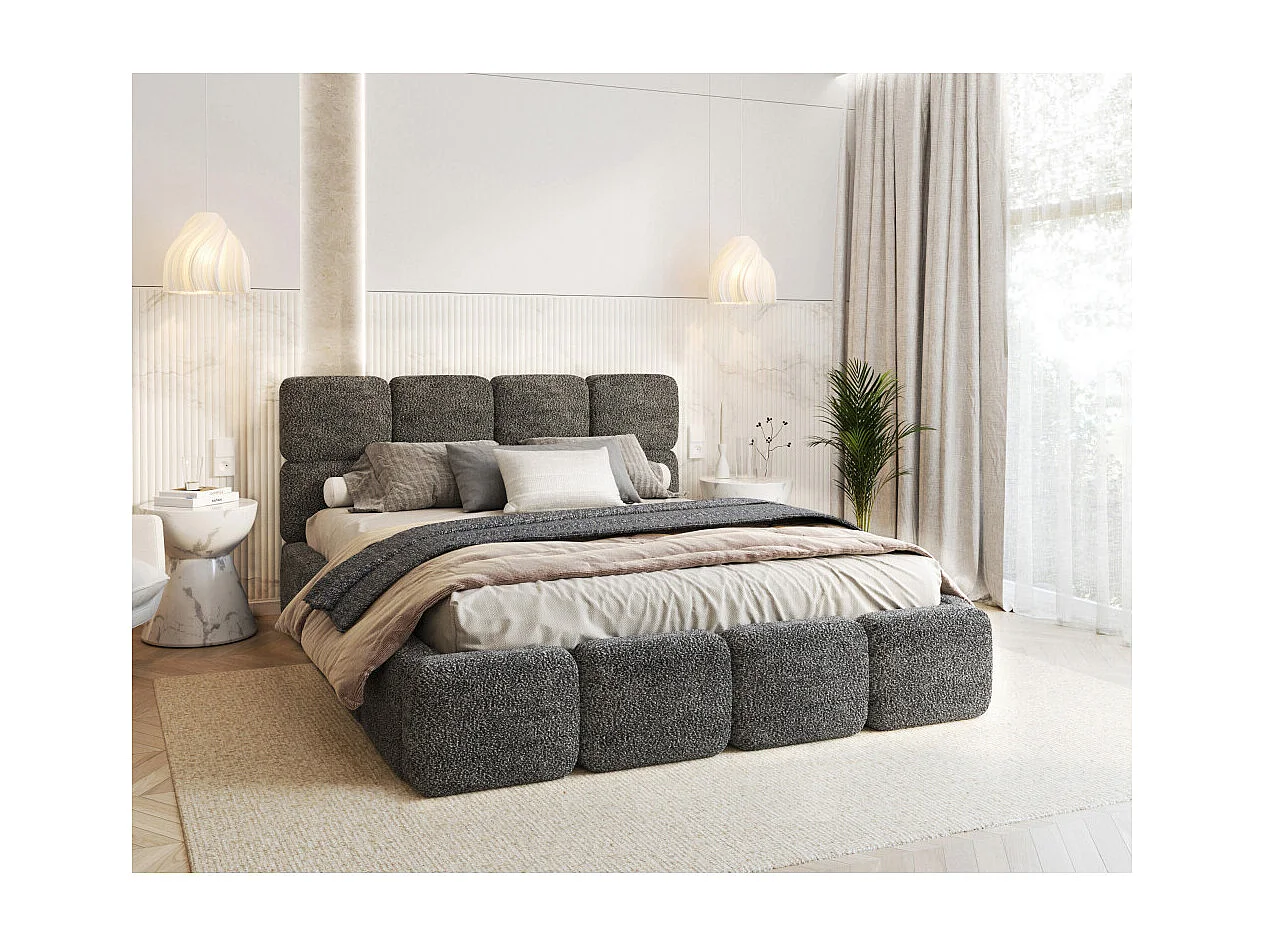 Lit coffre Delicato 180 x 200 cm avec sommier à lattes relevable Noir