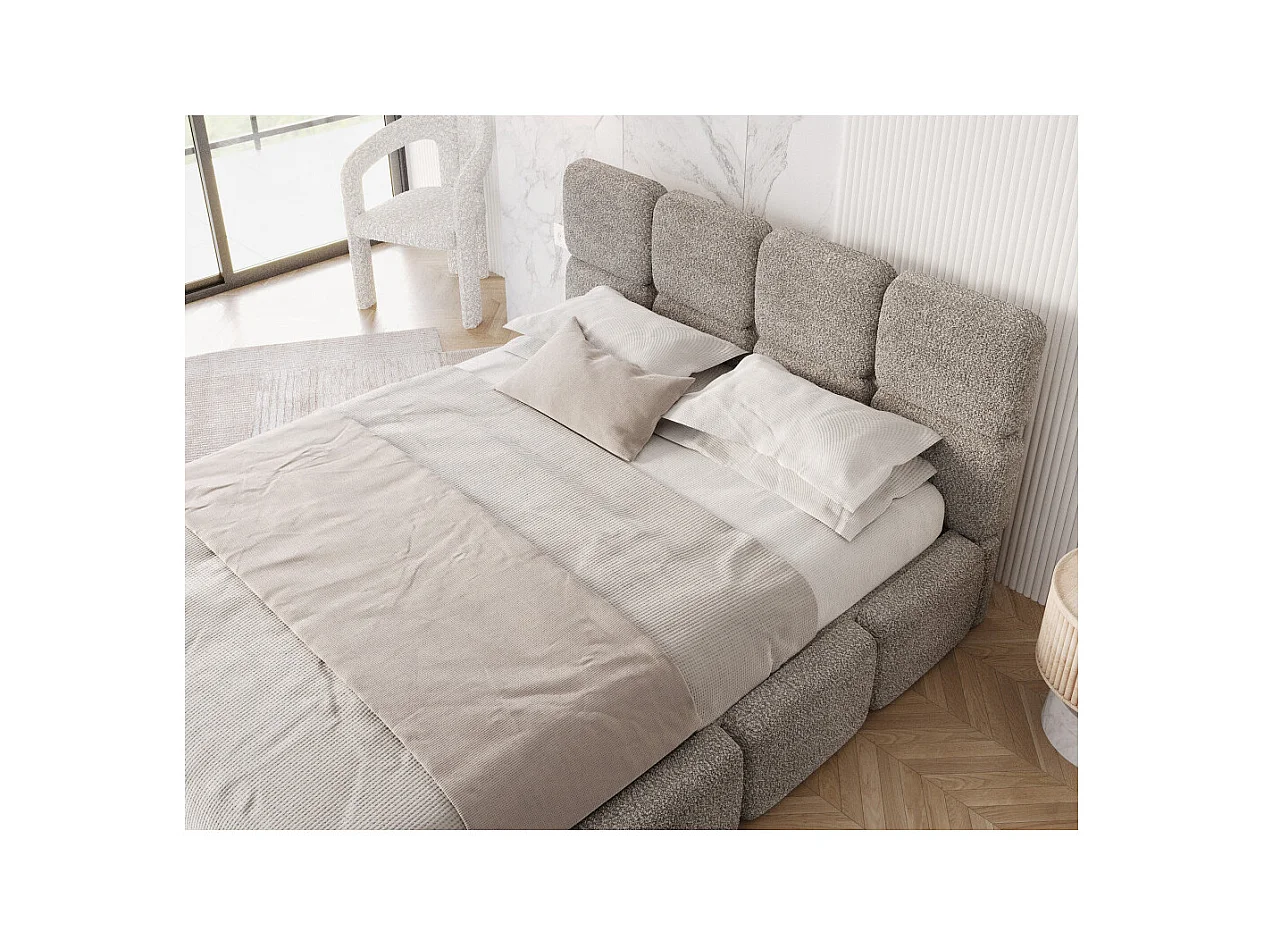 Lit coffre Delicato 180 x 200 cm avec sommier à lattes relevable Gris Clair