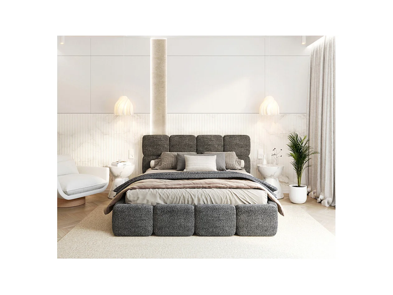 Lit coffre Delicato 160 x 200 cm avec sommier à lattes relevable Noir