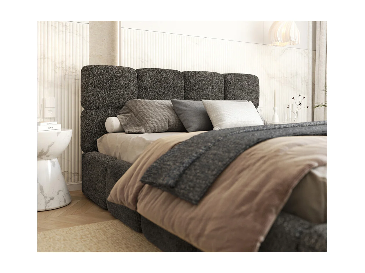 Lit coffre Delicato 160 x 200 cm avec sommier à lattes relevable Noir