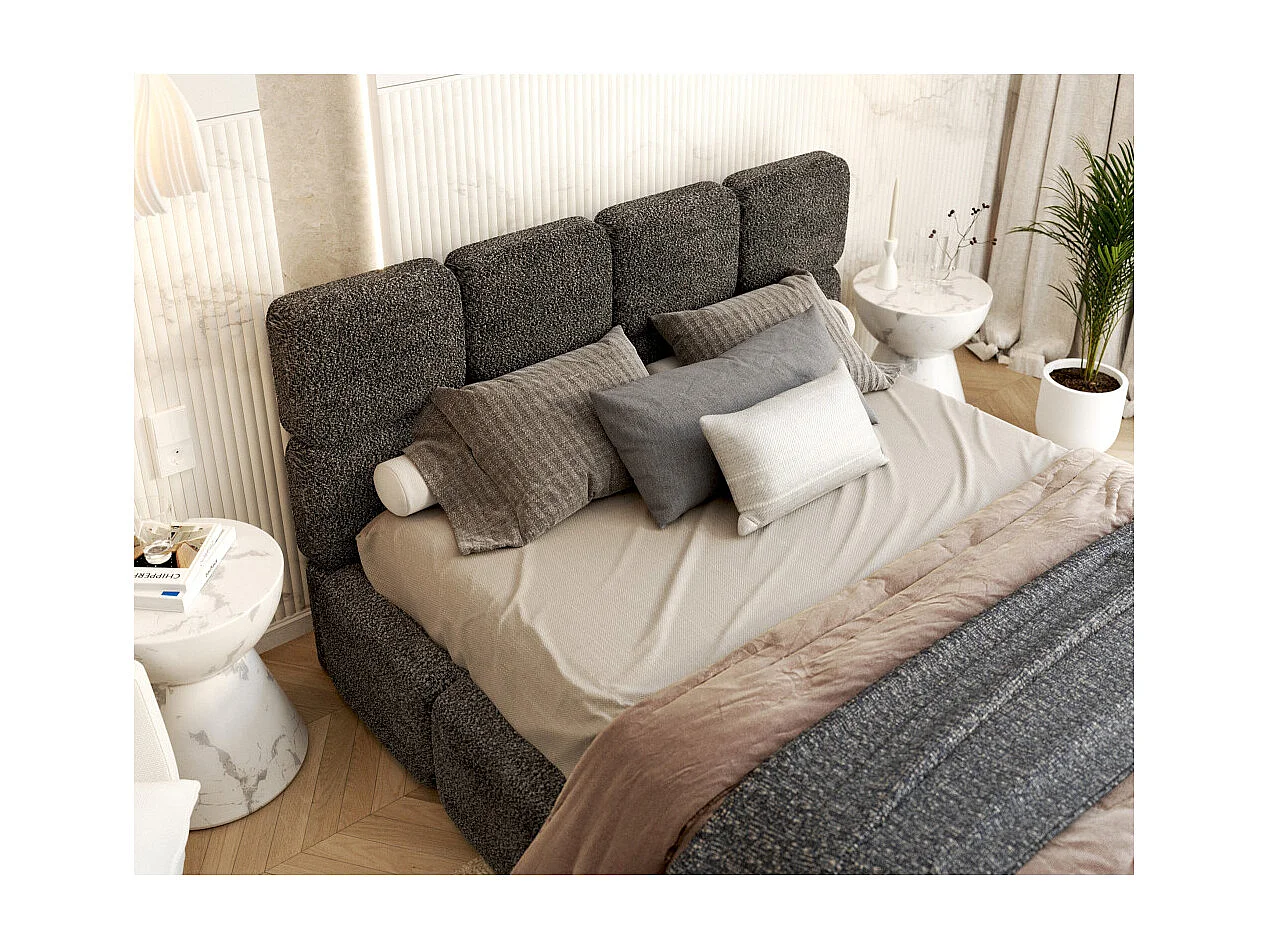 Lit coffre Delicato 160 x 200 cm avec sommier à lattes relevable Noir