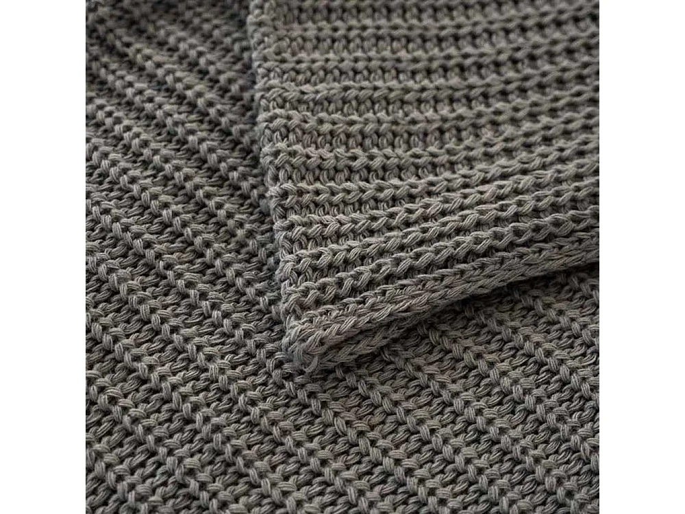 Plaid tricot gris anthracite 130x170 cm