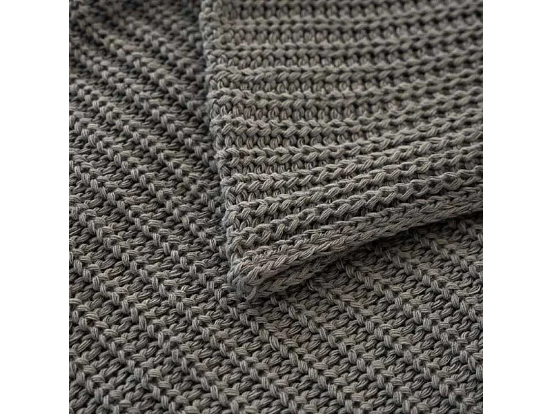 Plaid tricot gris anthracite 130x170 cm