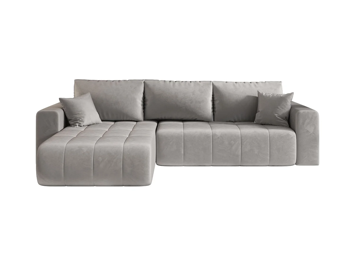 ECKSOFA mit Schlaffunktion MILO Monolith 84 Hellgrau Links L-Form Sofa mit Stauraum Bettkasten Wohnzimmersofa Couch Sofa Bettsofa Bettkasten Bettcouch