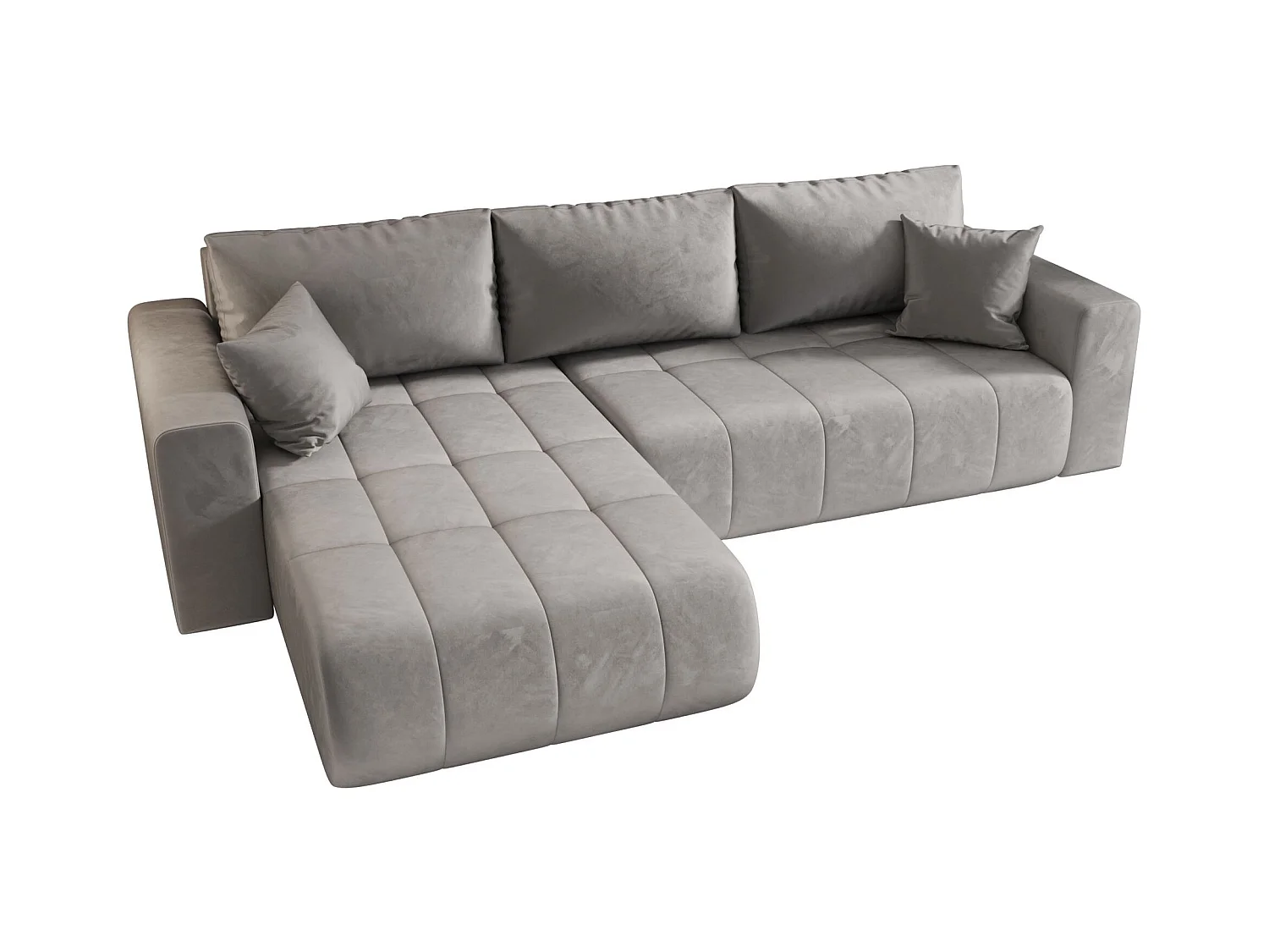 ECKSOFA mit Schlaffunktion MILO Monolith 84 Hellgrau Links L-Form Sofa mit Stauraum Bettkasten Wohnzimmersofa Couch Sofa Bettsofa Bettkasten Bettcouch