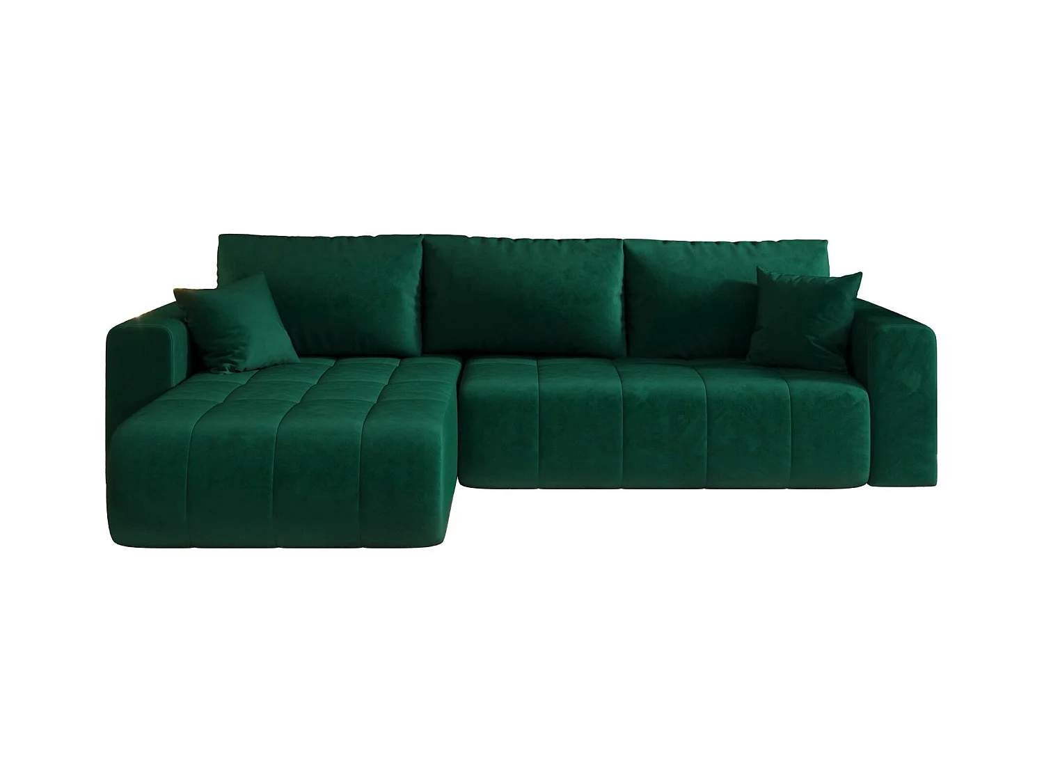ECKSOFA mit Schlaffunktion MILO Monolith 37 Grün Links L-Form Sofa mit Stauraum Bettkasten Wohnzimmersofa Couch Sofa Bettsofa Bettkasten Bettcouch