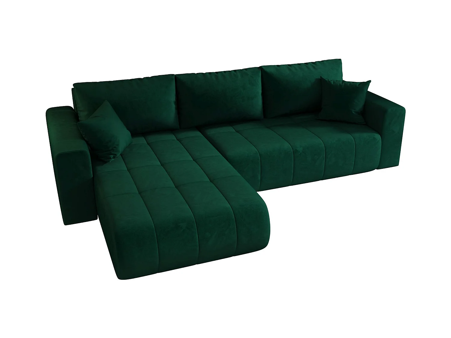 ECKSOFA mit Schlaffunktion MILO Monolith 37 Grün Links L-Form Sofa mit Stauraum Bettkasten Wohnzimmersofa Couch Sofa Bettsofa Bettkasten Bettcouch