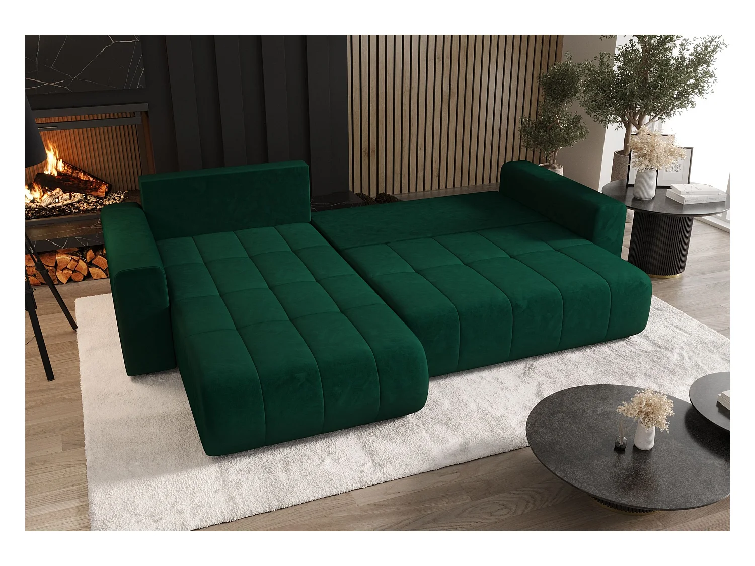 ECKSOFA mit Schlaffunktion MILO Monolith 70 Hellblau Links L-Form Sofa mit Stauraum Bettkasten Wohnzimmersofa Couch Sofa Bettsofa Bettkasten Bettcouch
