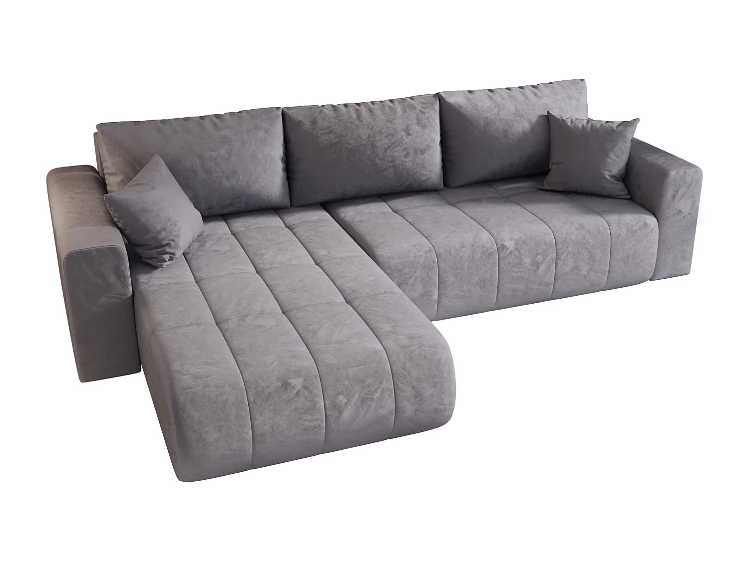 Hoekbank met slaapfunctie MILO Monolith 70 lichtblauw links L-vormige bank met opbergruimte woonkamerbank, slaapbank, bank met opbergruimte