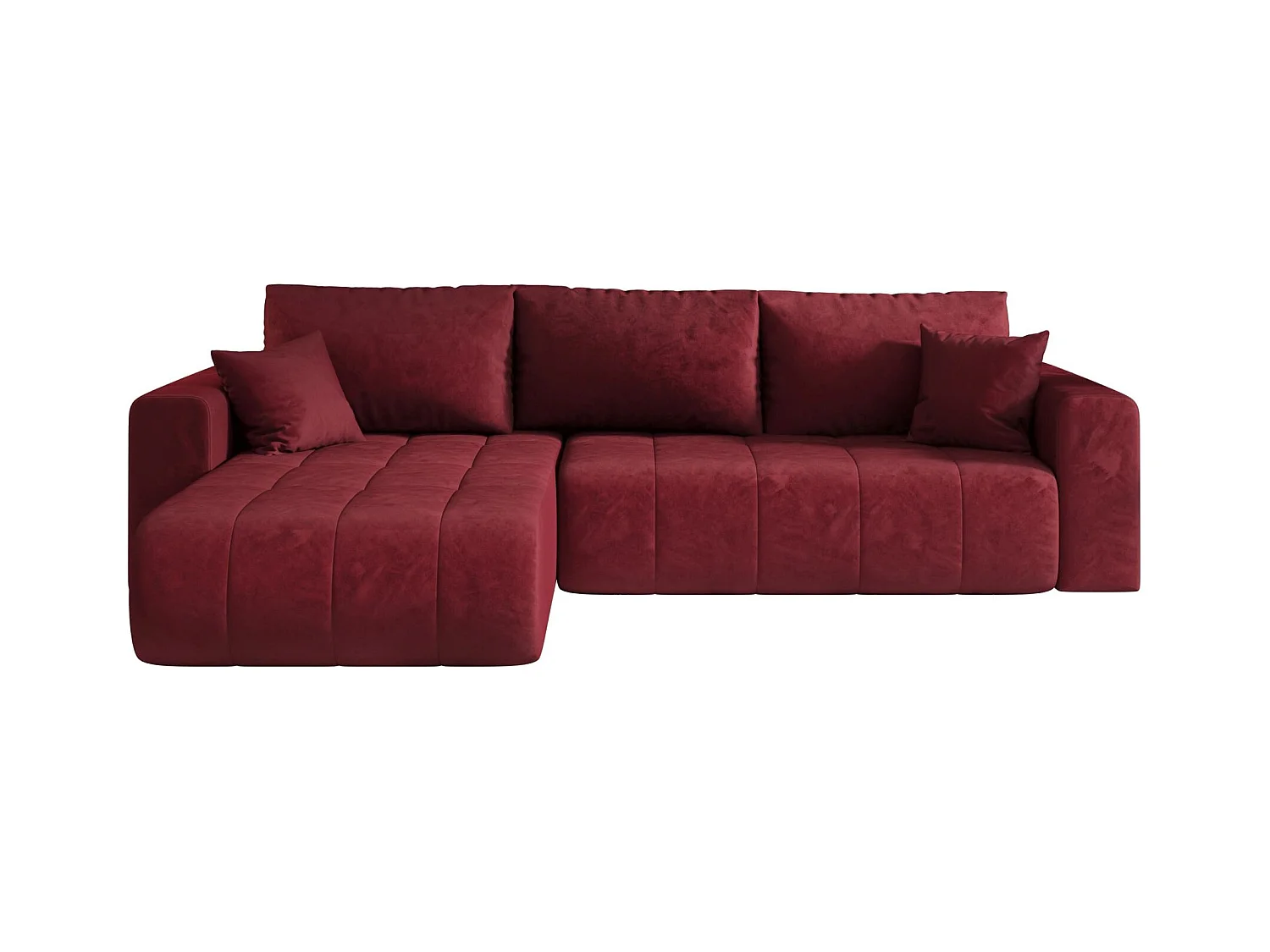 ECKSOFA mit Schlaffunktion MILO Monolith 59 Rot Links L-Form Sofa mit Stauraum Bettkasten Wohnzimmersofa Couch Sofa Bettsofa Bettkasten Bettcouch
