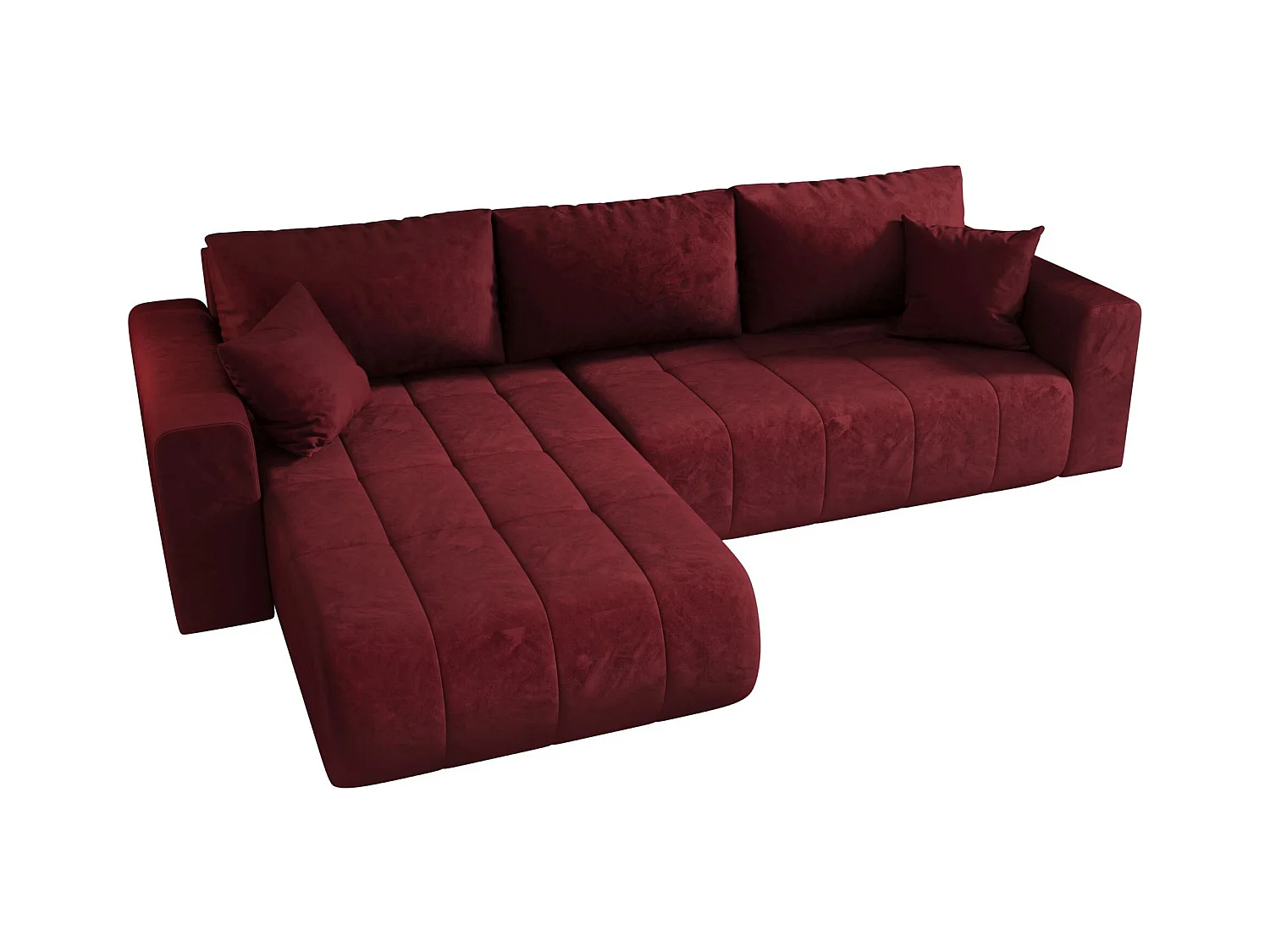 ECKSOFA mit Schlaffunktion MILO Monolith 59 Rot Links L-Form Sofa mit Stauraum Bettkasten Wohnzimmersofa Couch Sofa Bettsofa Bettkasten Bettcouch