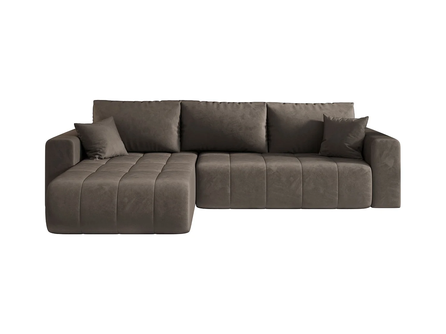 ECKSOFA mit Schlaffunktion MILO Monolith 15 Braun Links L-Form Sofa mit Stauraum Bettkasten Wohnzimmersofa Couch Sofa Bettsofa Bettkasten Bettcouch