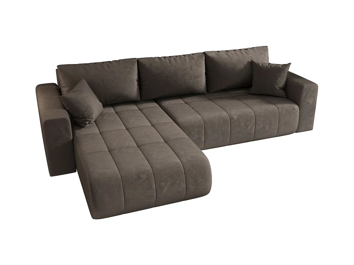 ECKSOFA mit Schlaffunktion MILO Monolith 15 Braun Links L-Form Sofa mit Stauraum Bettkasten Wohnzimmersofa Couch Sofa Bettsofa Bettkasten Bettcouch