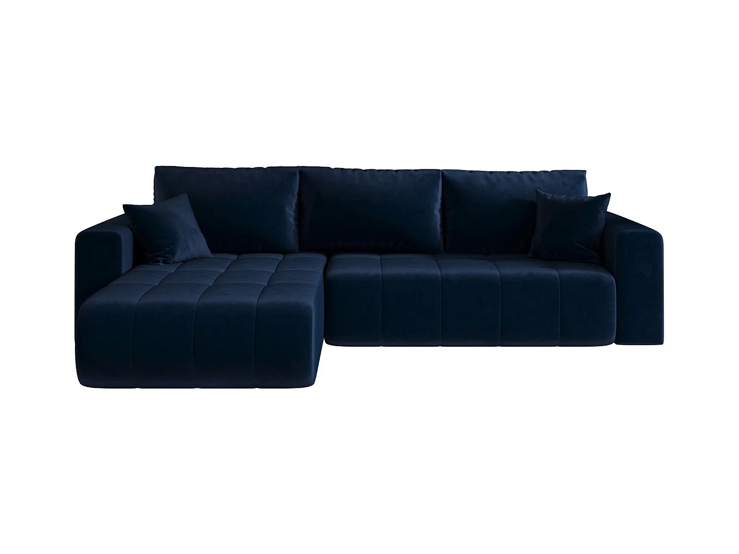 ECKSOFA mit Schlaffunktion MILO Monolith 77 Dunkelblau Links L-Form Sofa mit Stauraum Bettkasten Wohnzimmersofa Couch Sofa Bettsofa Bettkasten Bettcouch