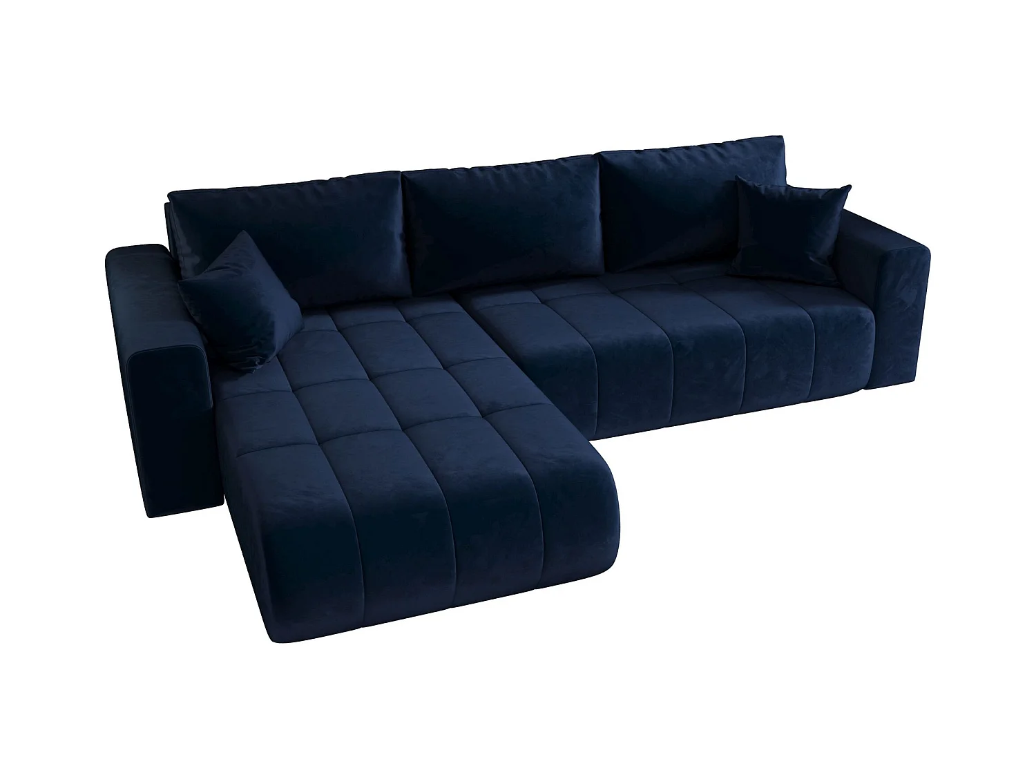 ECKSOFA mit Schlaffunktion MILO Monolith 77 Dunkelblau Links L-Form Sofa mit Stauraum Bettkasten Wohnzimmersofa Couch Sofa Bettsofa Bettkasten Bettcouch