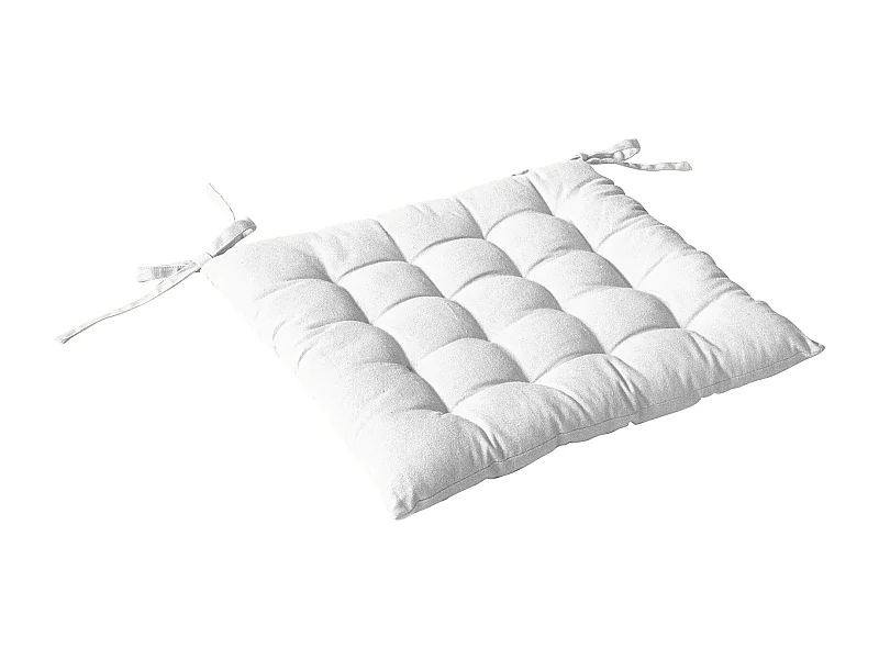 Almohadilla de silla acolchada con piquado de 16 puntos en algodón y lazos 38 x 38 cm