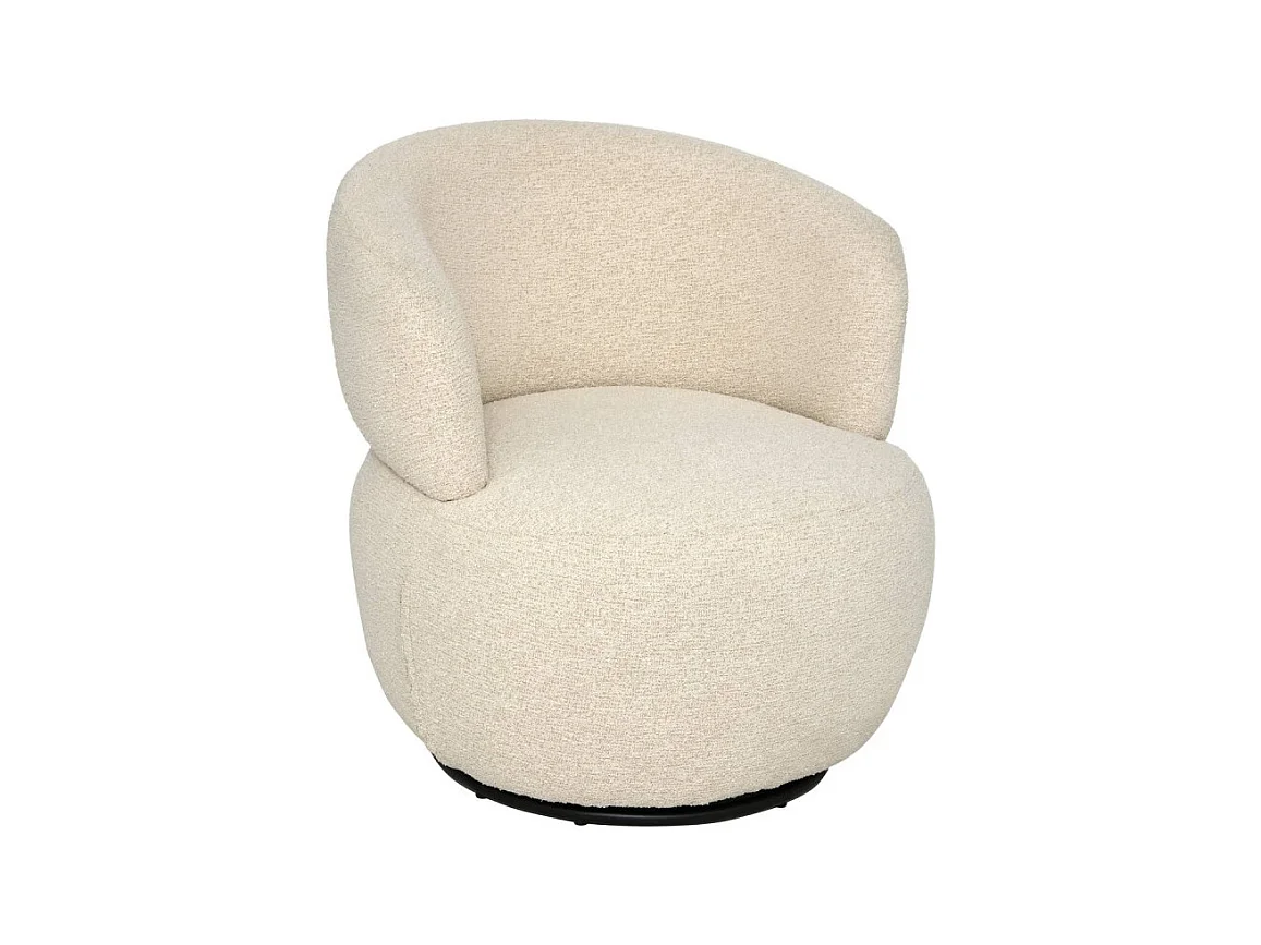 Fauteuil Pivotant Bouclette "Sileo" 73cm Argile
